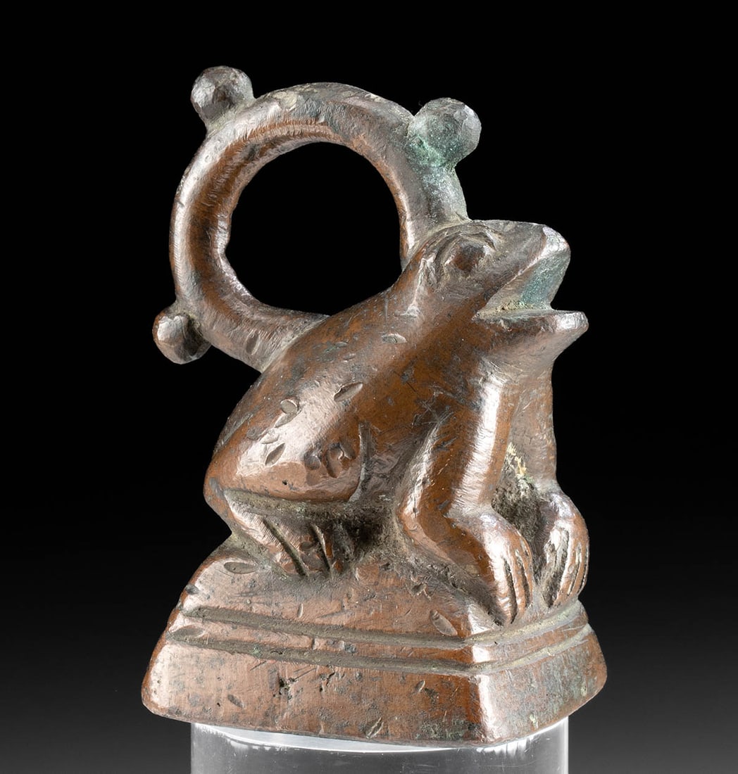 19th C. Burmese Bronze Opium Scale Weight Frog Form (1 of 3)
