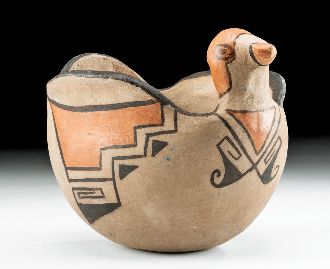 1940s Santo Domingo Pueblo Bowl Bird Form (1 of 4)