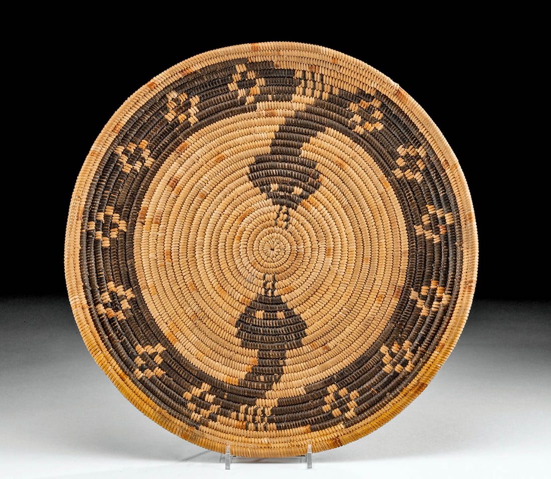 Early 20th C. San Diego Mission Basket w/ Rattlesnakes (1 of 4)