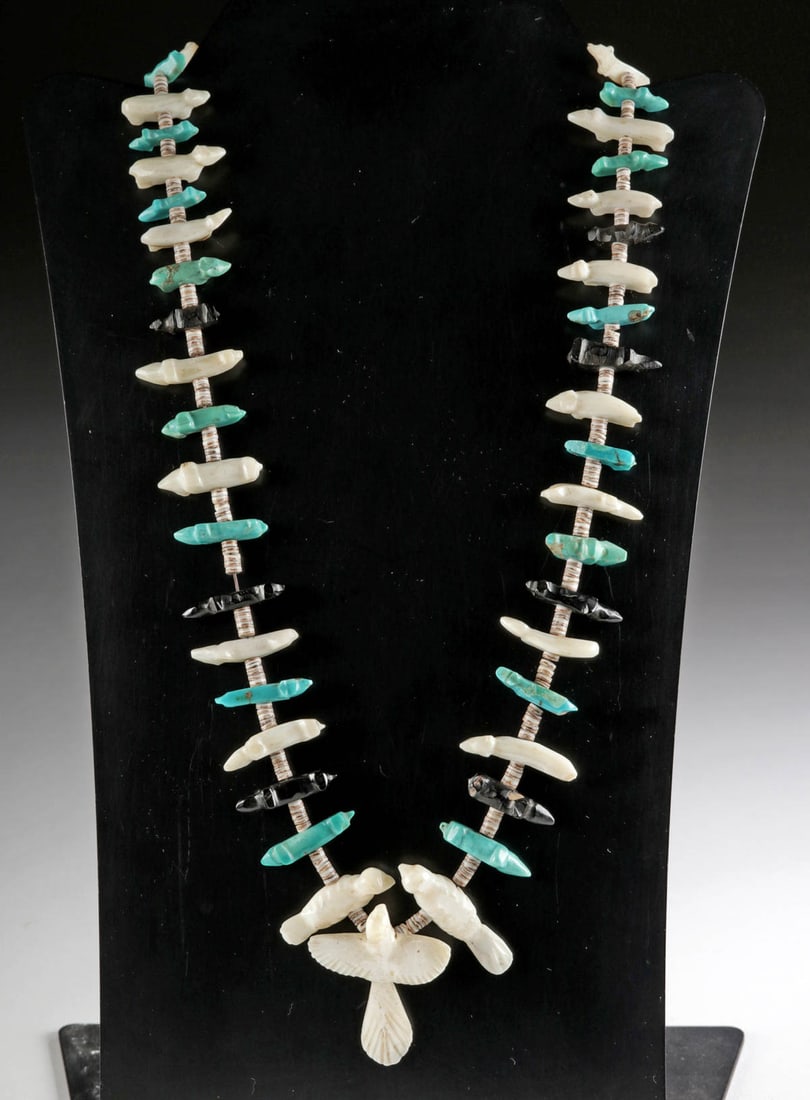 Zuni Animal Fetish Necklace - Heishi, Nacre & Turquoise (1 of 4)