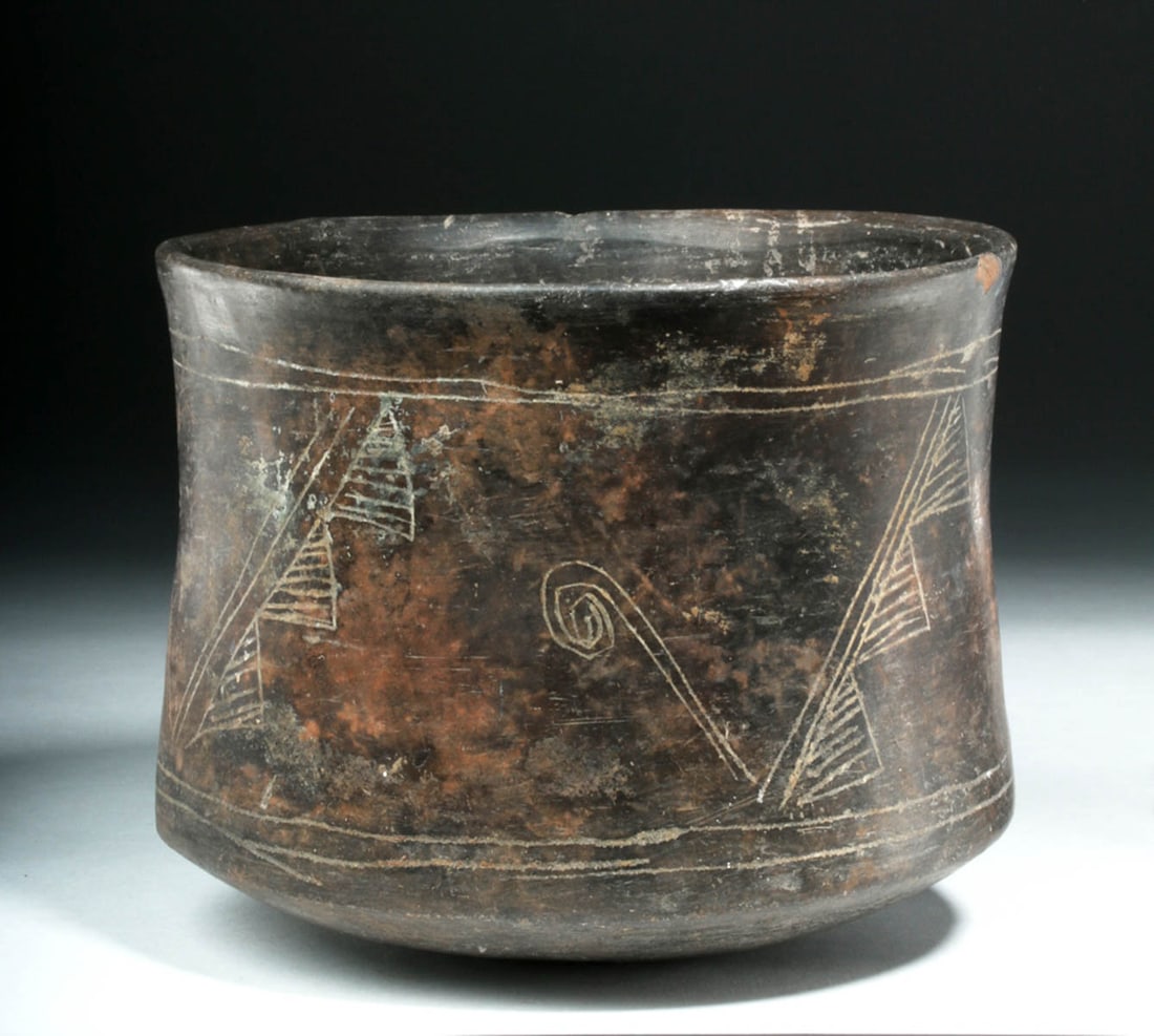 Maya Incised Brownware Cylinder Stairs / Monkey Tails (1 of 6)