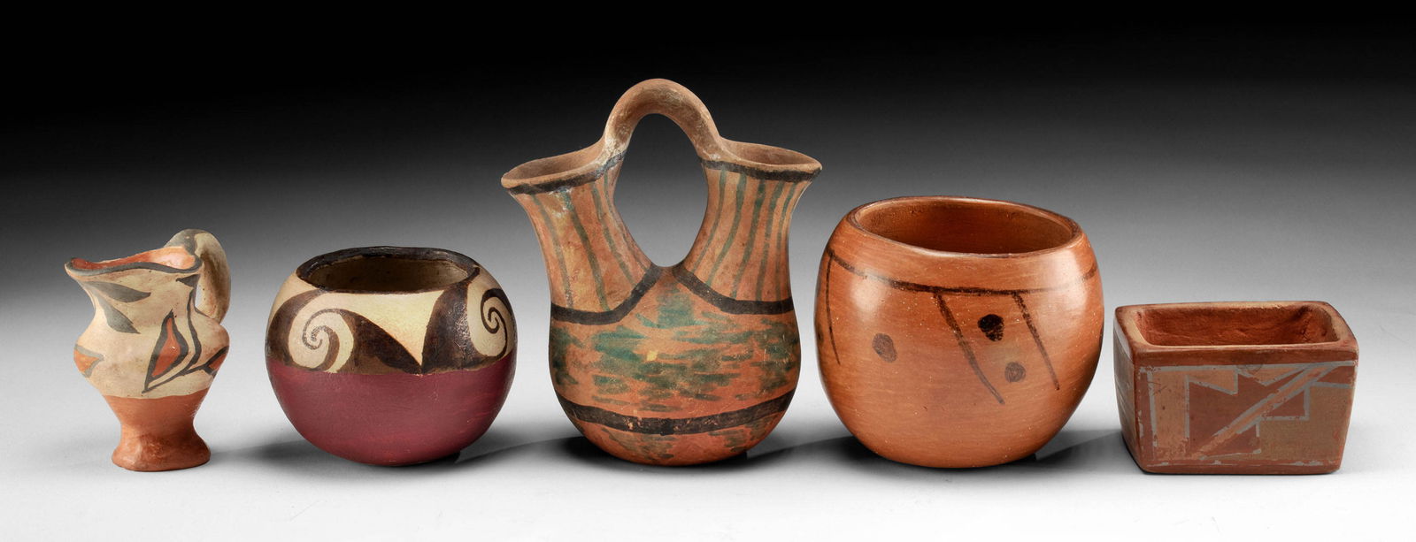 1920s Native American Pueblo Pottery Vessels, 5 pcs (1 of 4)