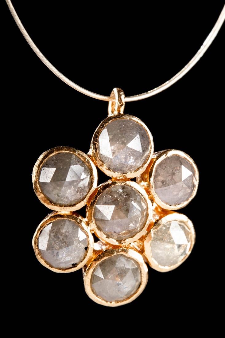 Vintage European 18K Gold & Diamond Pendant - 3.7 g (1 of 3)