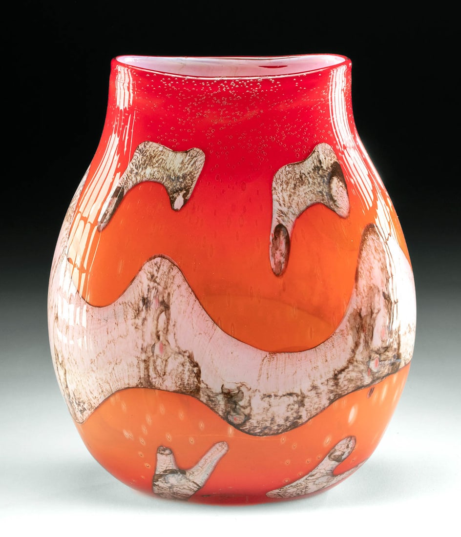 European / American Art Glass Vase - Bubble Motif (1 of 5)