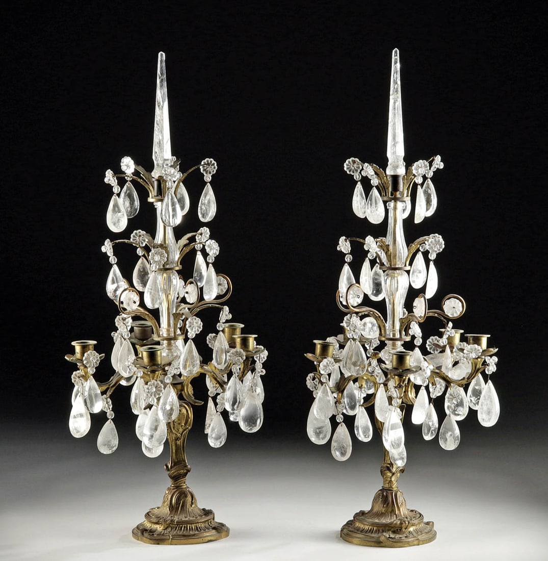 2 French Regence Period Crystal Girandoles, ex Bonhams (1 of 4)