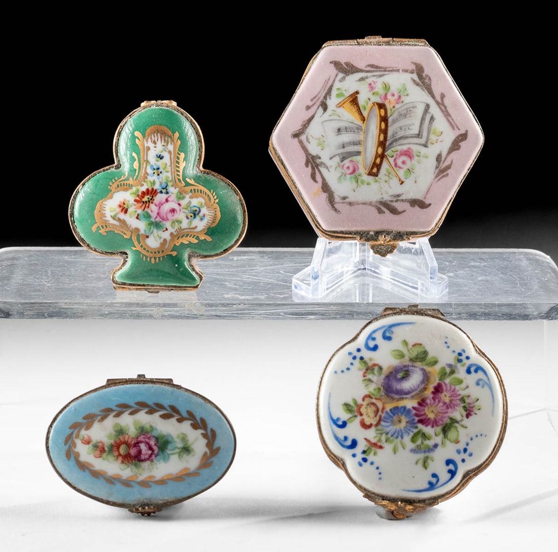 4 French Limoges Gilt-Porcelain Trinket Boxes (1 of 5)