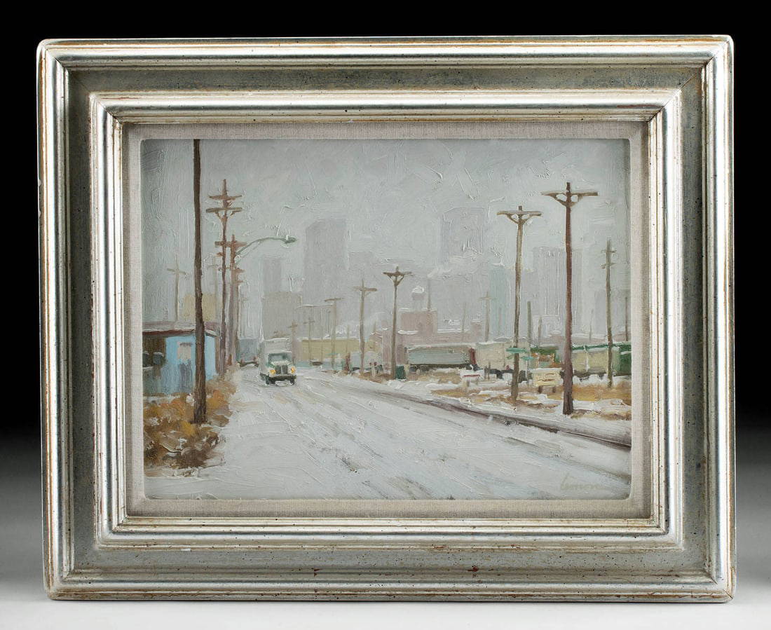 Kent Lemon Painting "19th Street Denver" (1984) Auction