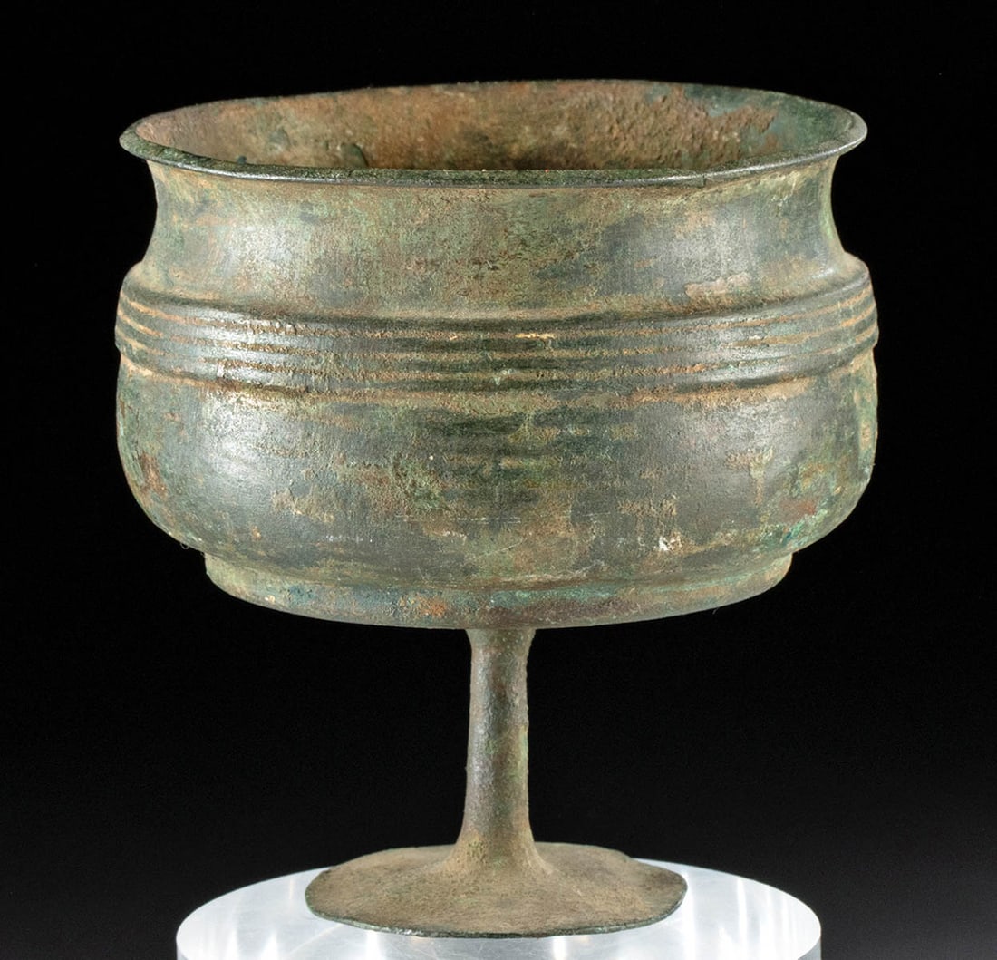 Rare Ancient Luristan Bronze Stemmed Cup (1 of 3)