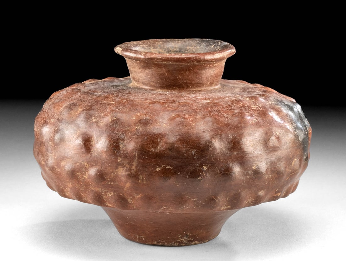Colima Redware Vessel, Peyote Cactus Form (1 of 4)