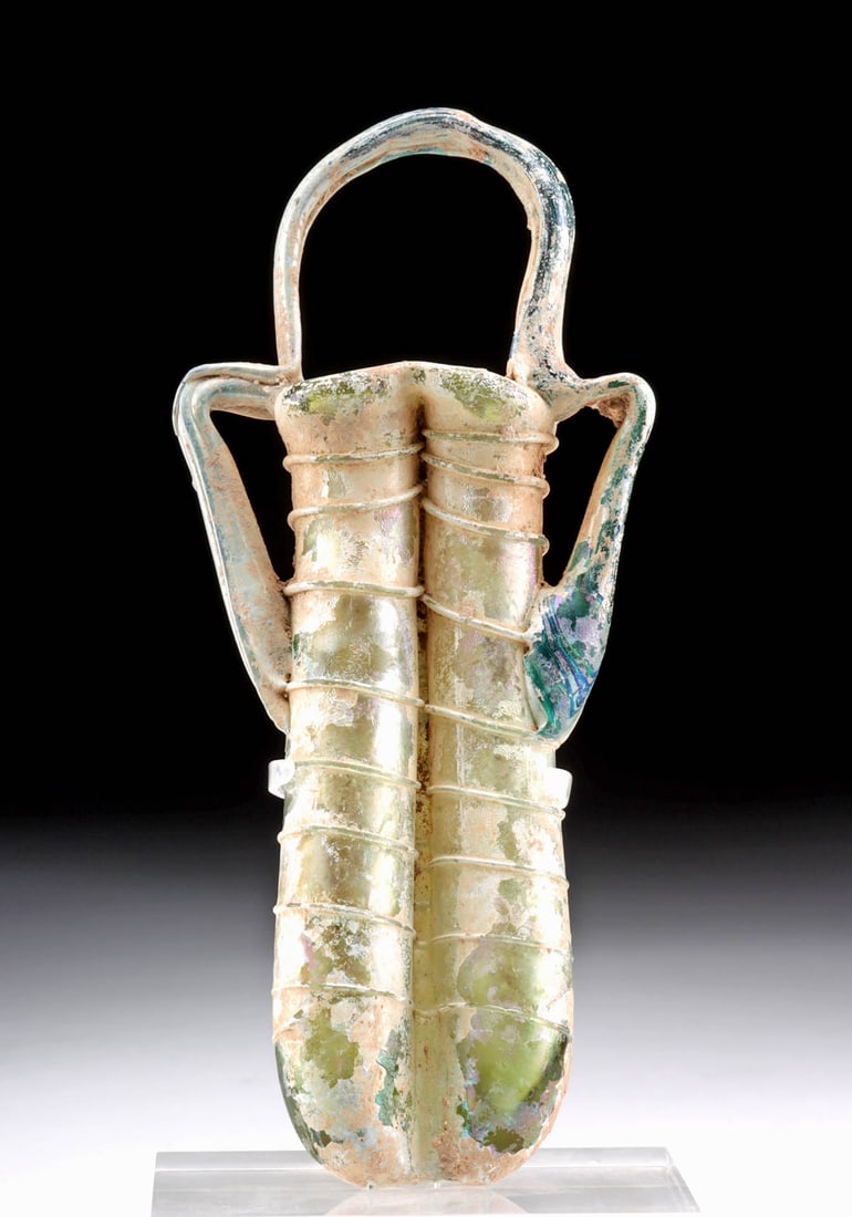 2nd C. Roman Glass Unguentarium w/ Trailing (1 of 4)