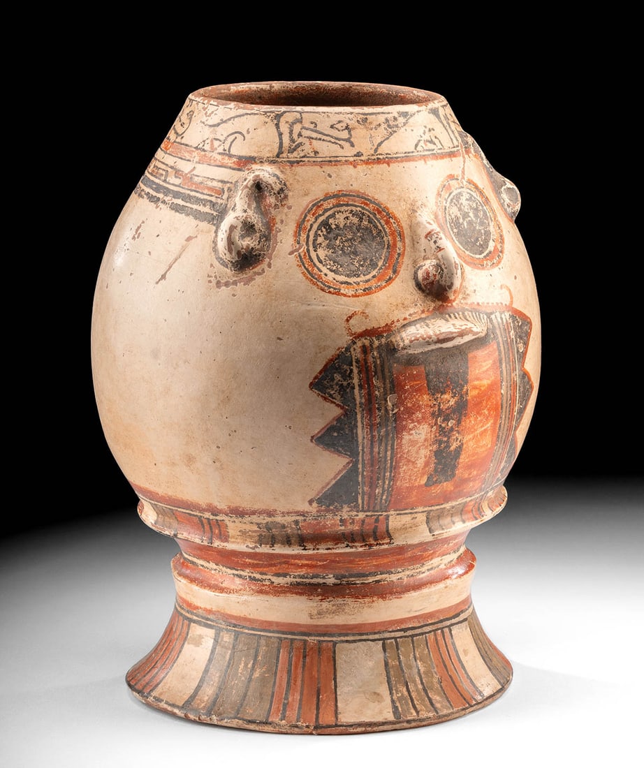 Large Costa Rican Polychrome Pottery Vessel (1 of 5)