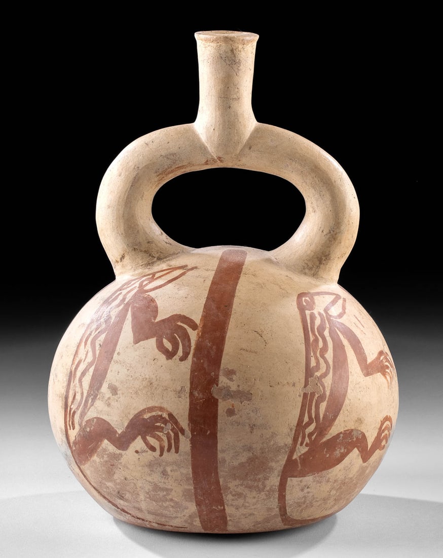 Moche Polychrome Pottery Vessel w/ Lizards (1 of 5)