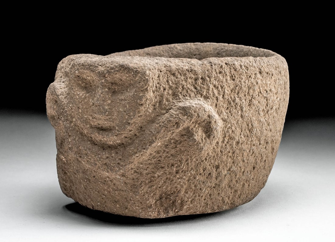 Costa Rican Stone Mortar w/ Figural Relief (1 of 6)