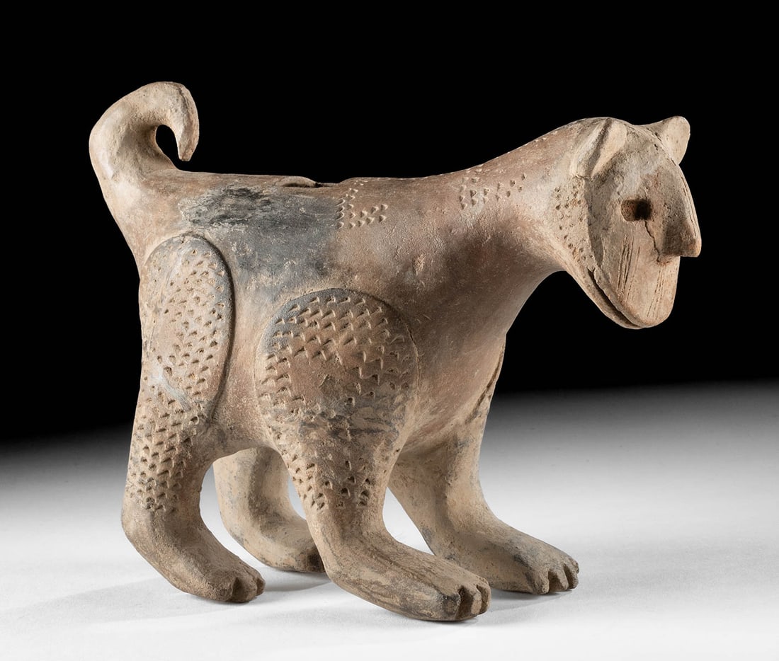 15th C. African Djenne Pottery Feline, TL Tested (1 of 4)