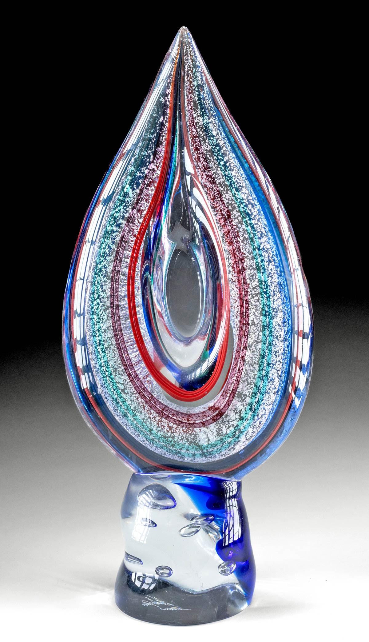 Contemporary American Studio Glass Teardrop Sculpture (1 of 5)