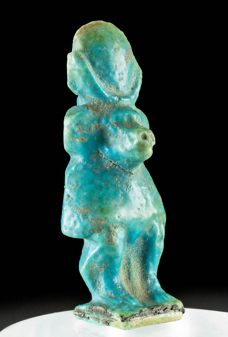 Published & Ex-Museum Egyptian Faience Baboon Amulet (1 of 4)