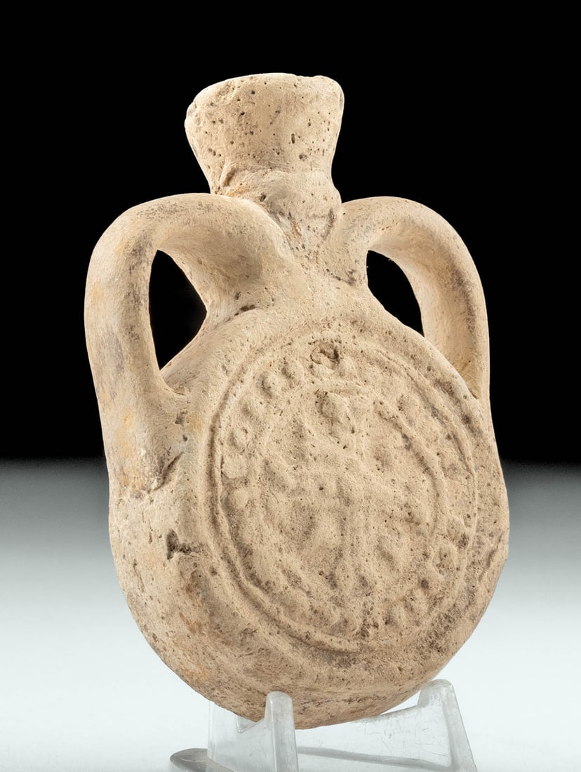 Exhibited Egyptian Coptic Pottery St. Menas Flask (1 of 4)