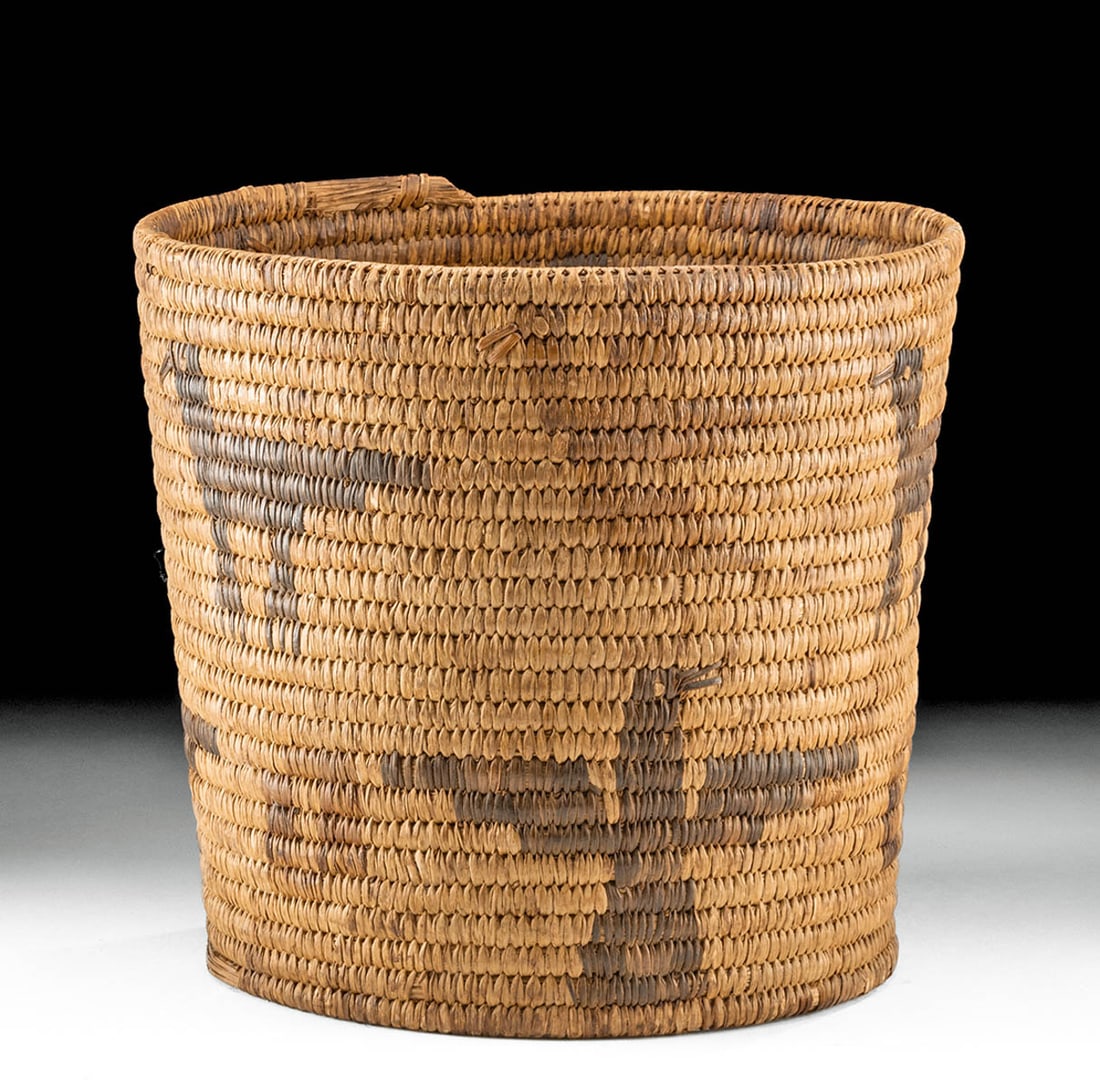 1900s Pima / Papago Twined Basket - Bird Motifs (1 of 4)