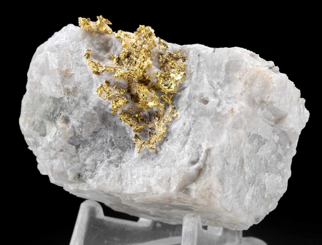 Beautiful Natural Gold Crystals on Quartz Specimen (1 of 3)