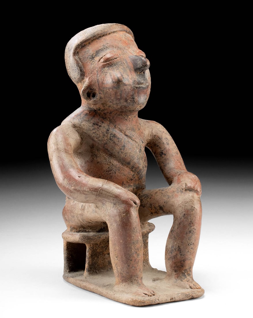 Narino Pottery Statue Seated Coca Chewer (1 of 4)