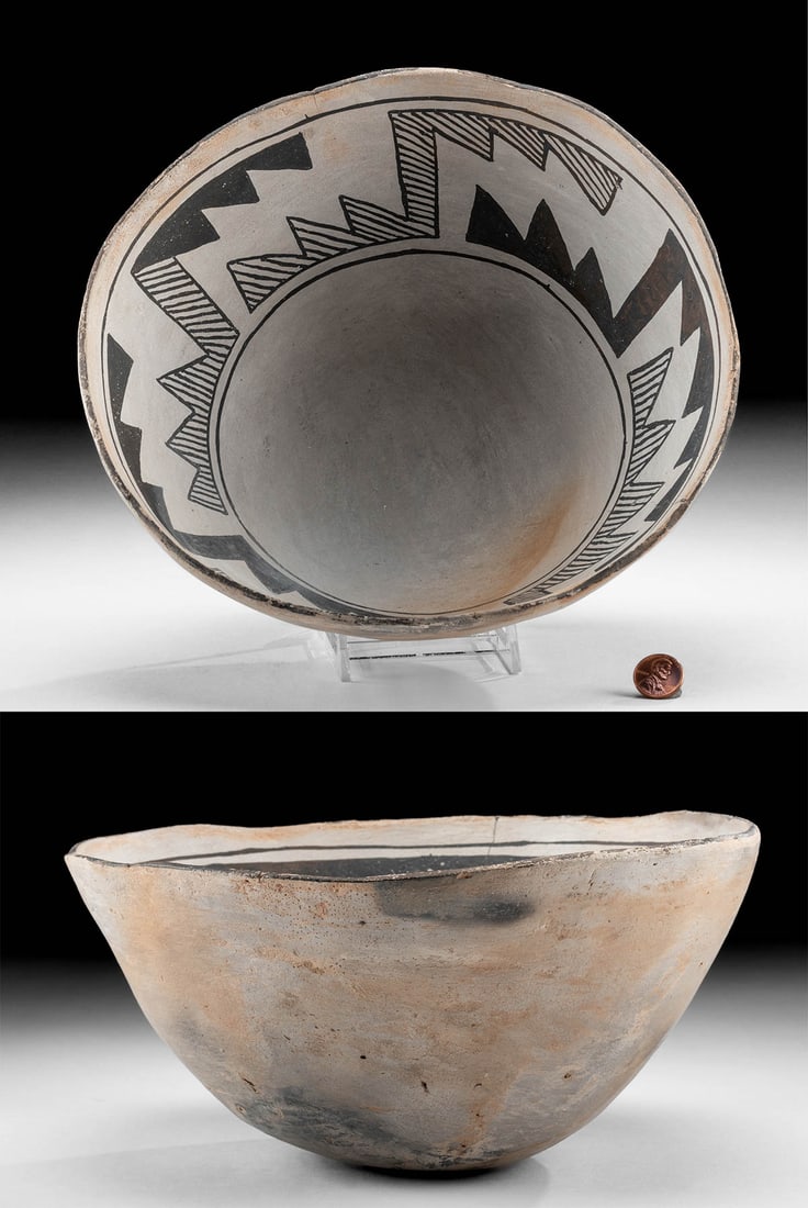 Prehistoric Anasazi Puerco Black on White Pottery Bowl (1 of 6)