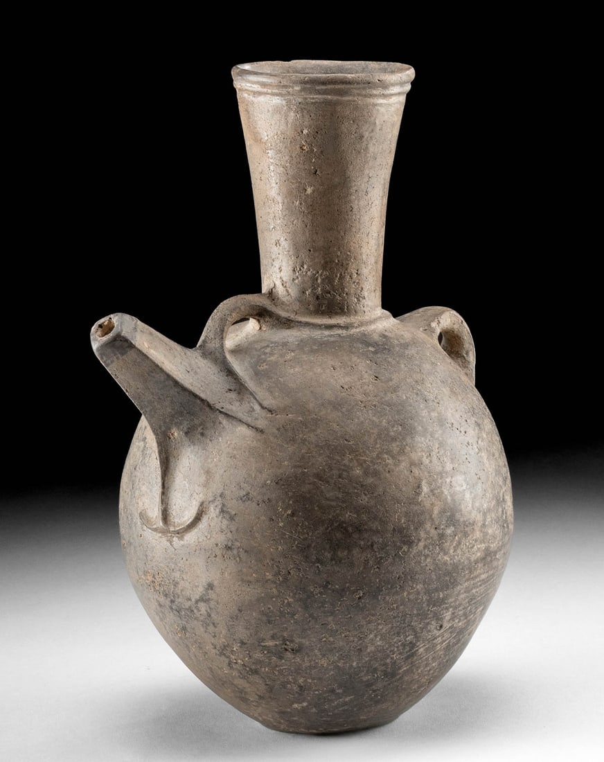 Amlash Grayware Pitcher Diamond-Shaped Spout, TL'd (1 of 4)