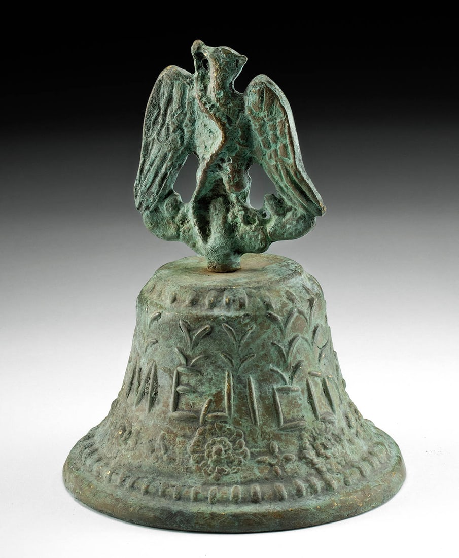 Massive Mexican Hand-Held Bell Eagle / Snake (1 of 4)