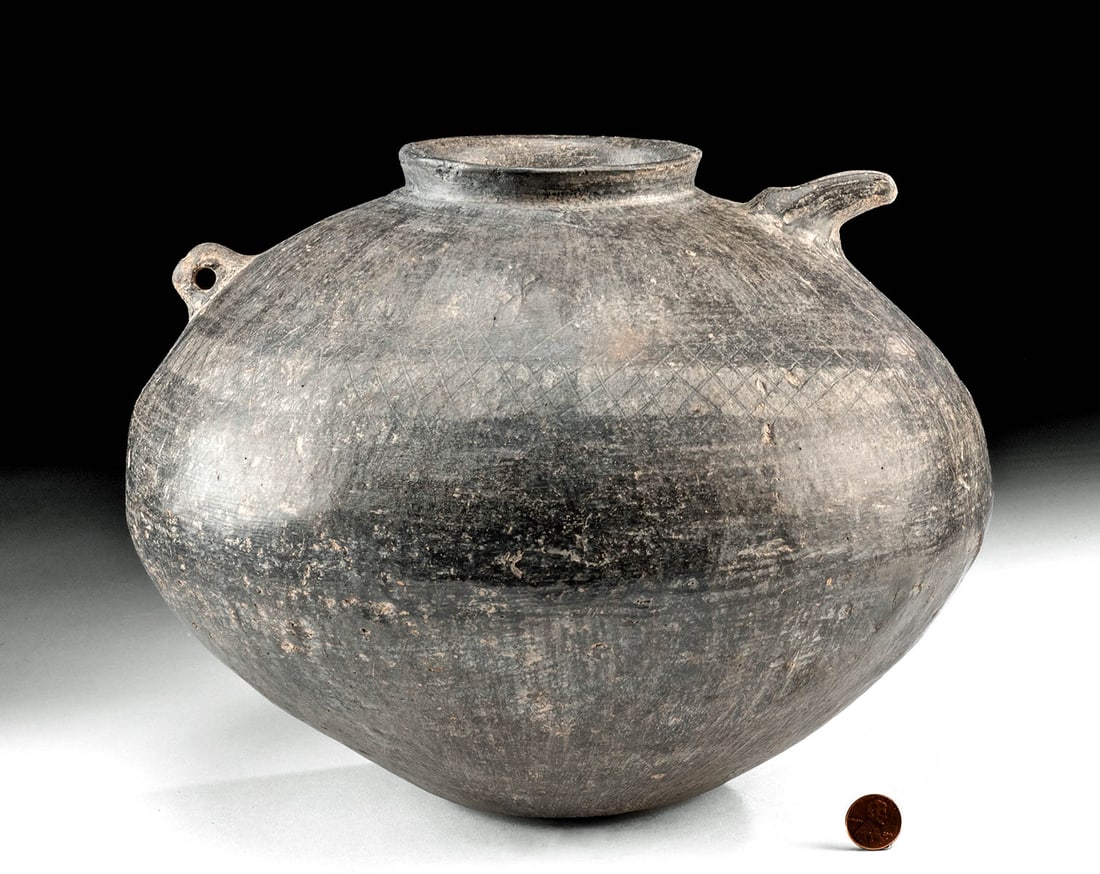 Huge Ancient Meshkinshar Blackware Spouted Vessel (1 of 4)