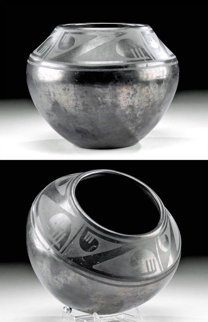 San Ildefonso Pueblo Blackware Jar by Tonita Roybal (1 of 5)