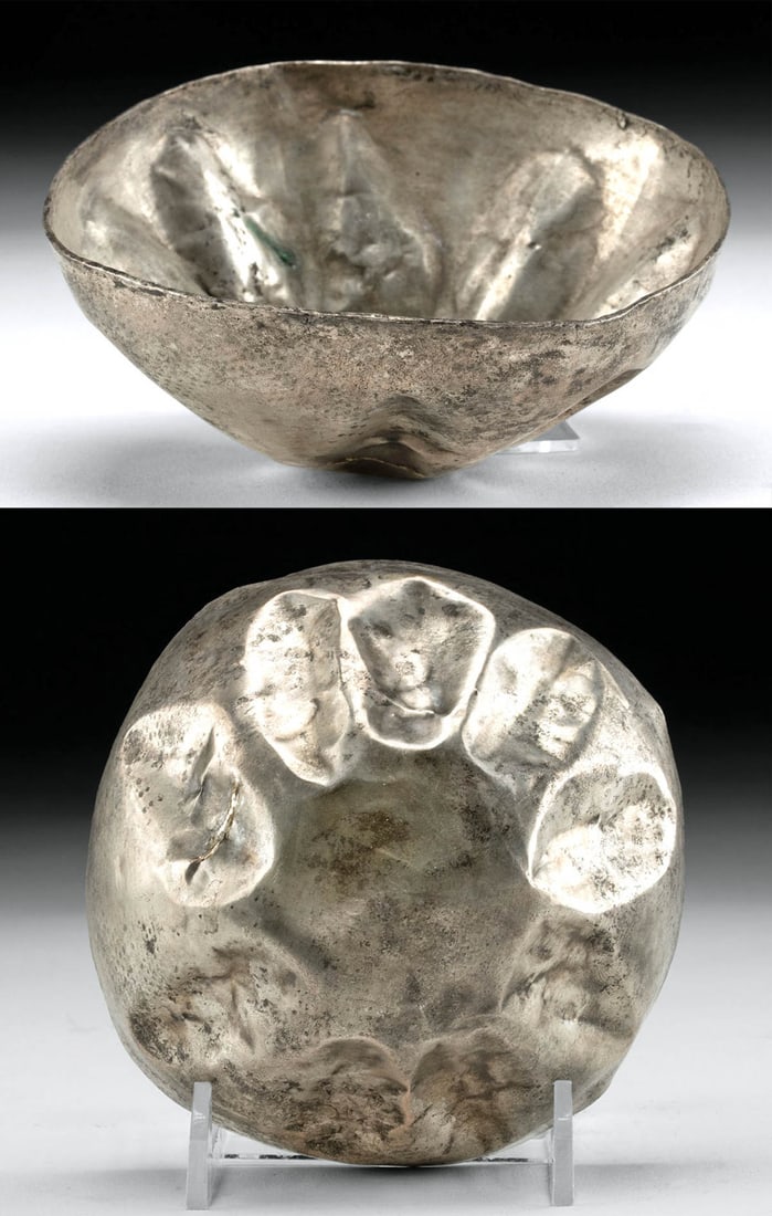 Moche Copper Silver Alloy Bowl w/ Dimpled Walls (1 of 5)