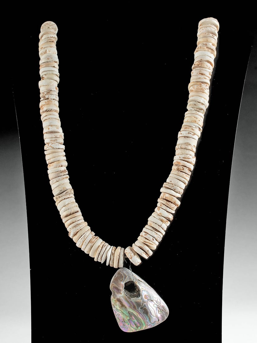 19th C. Chumash Shell Bead Necklace (Currency) (1 of 4)