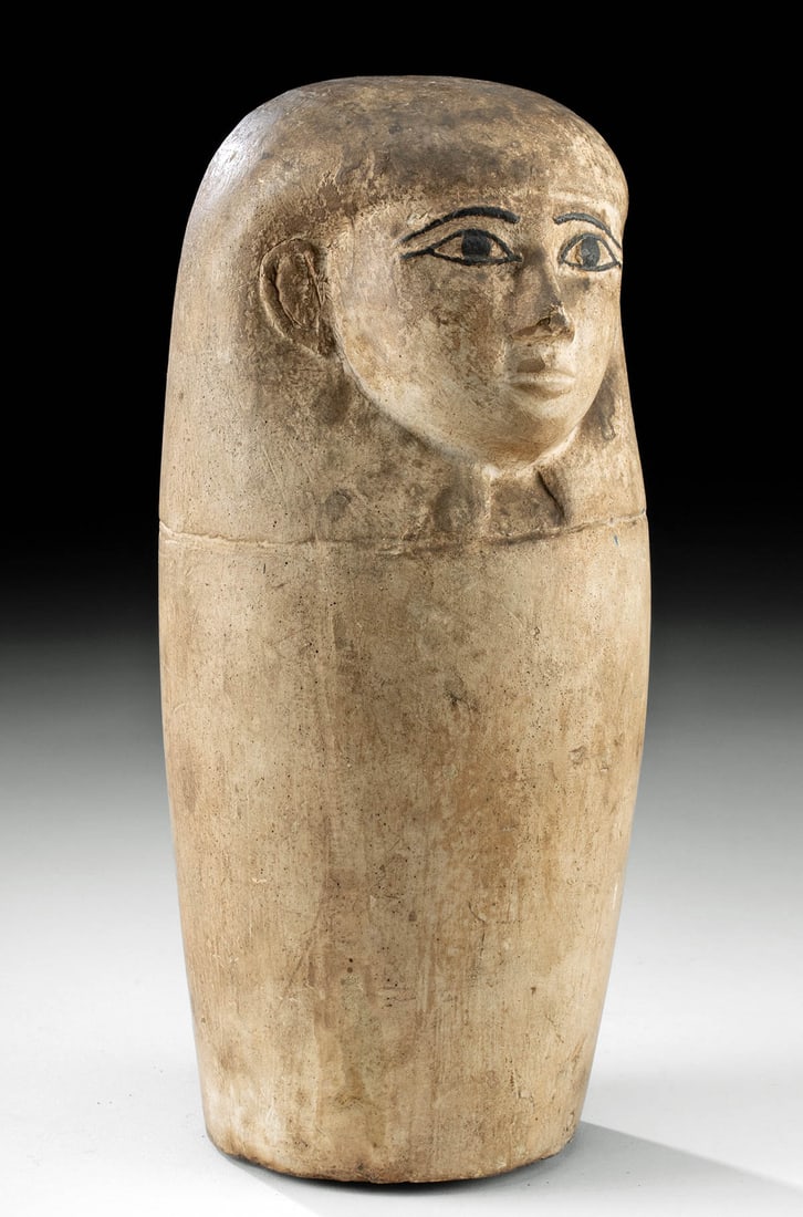 Rare Egyptian TIP Limestone False Canopic Jar (1 of 5)