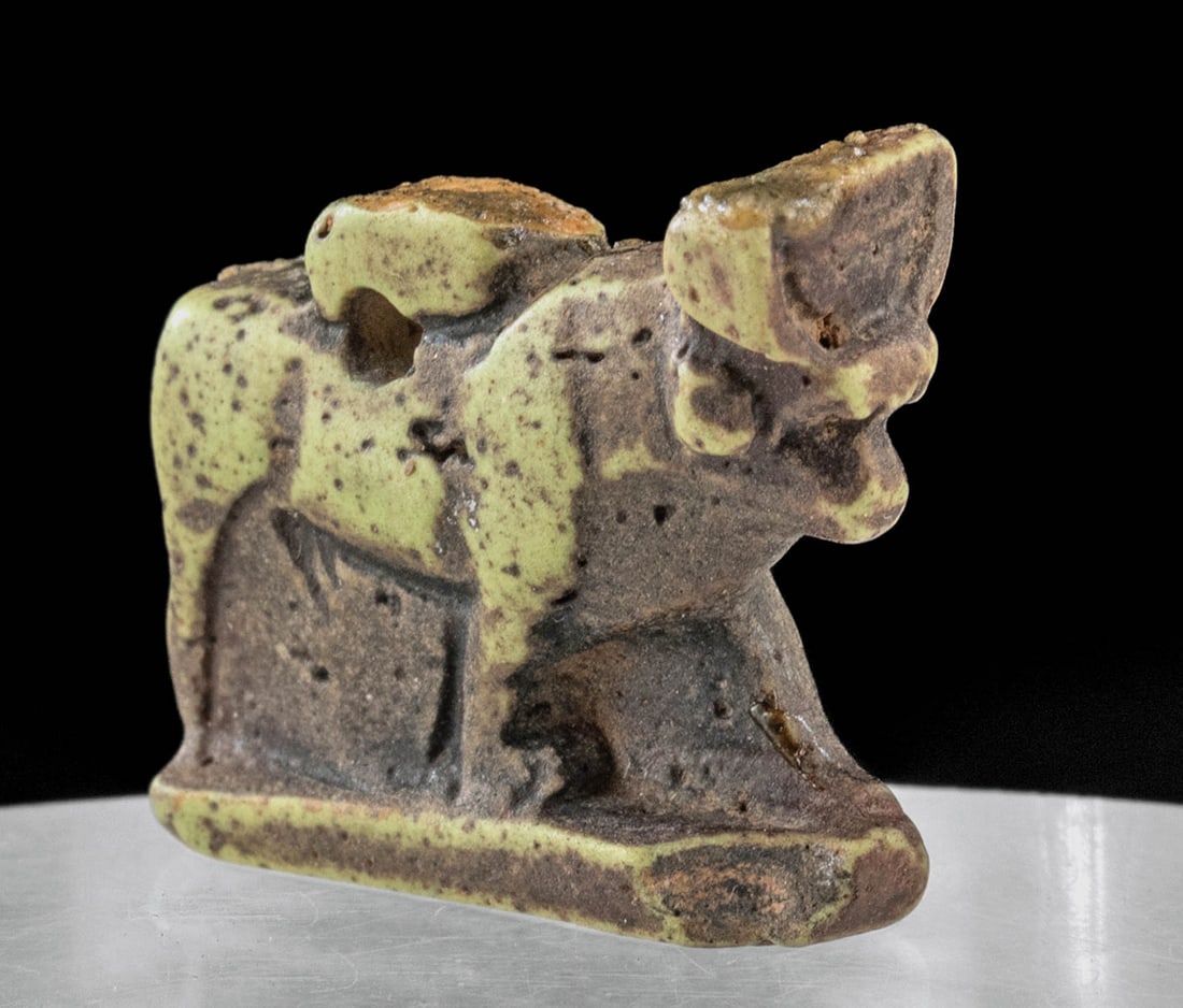 Published Egyptian Faience Amulet Apis Bull, ex-LACMA (1 of 4)