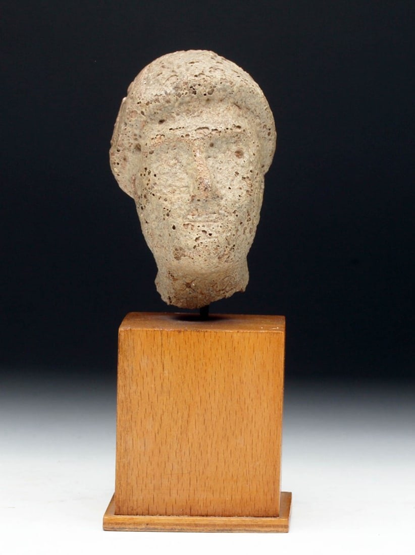 Near-Miniature Roman Glazed Ceramic Head (1 of 5)