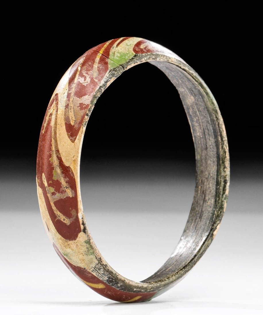 6th C. Islamic / Byzantine Painted Glass Bracelet (1 of 4)