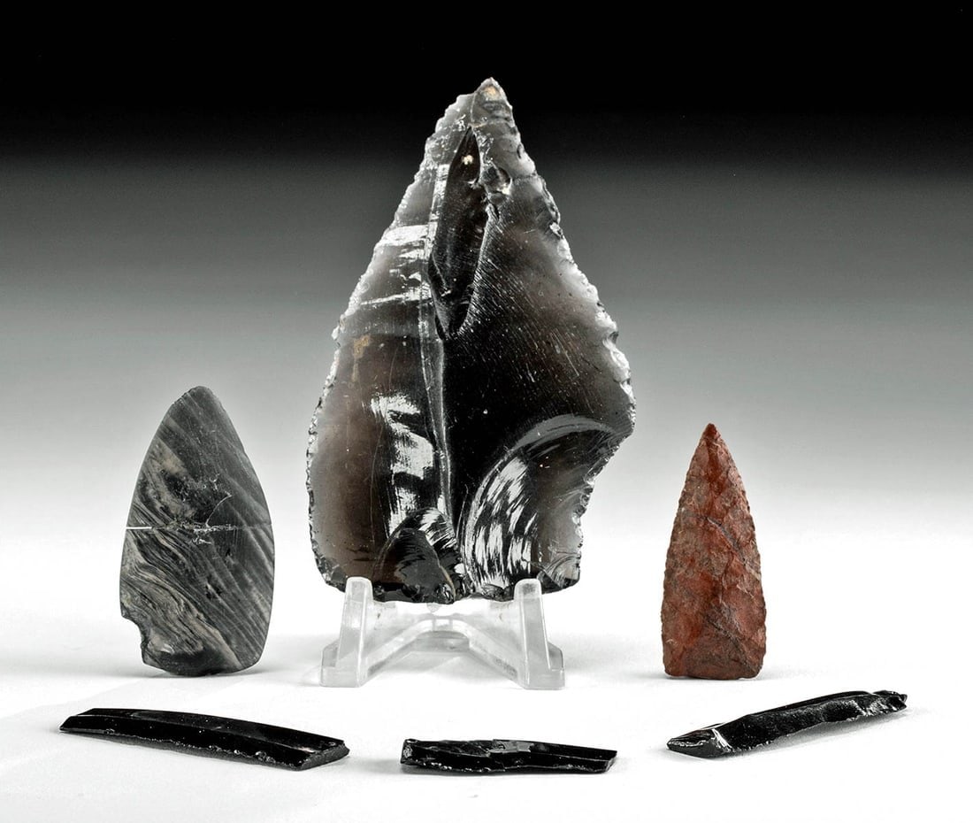 Maya Hand-Knapped Obsidian & Flint Fragments (1 of 3)