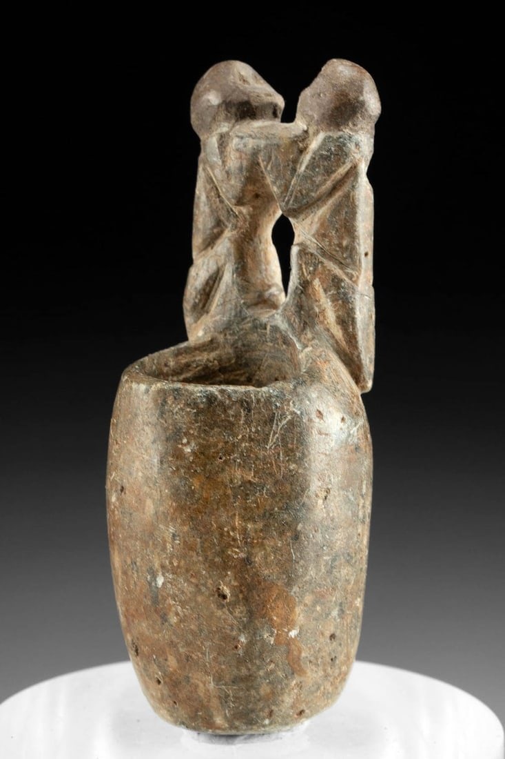 Miniature Chimu Stone Poporo w/ Monkeys (1 of 4)