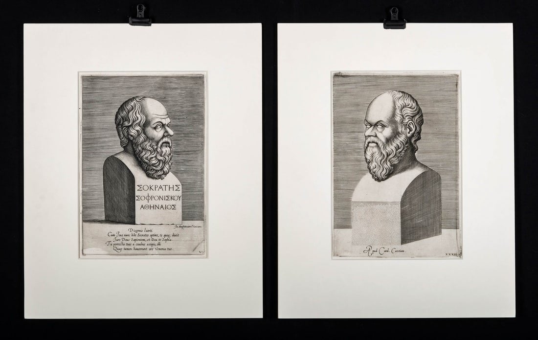 16th C. Copper Engravings of Socrates, Achilles Statius (1 of 5)