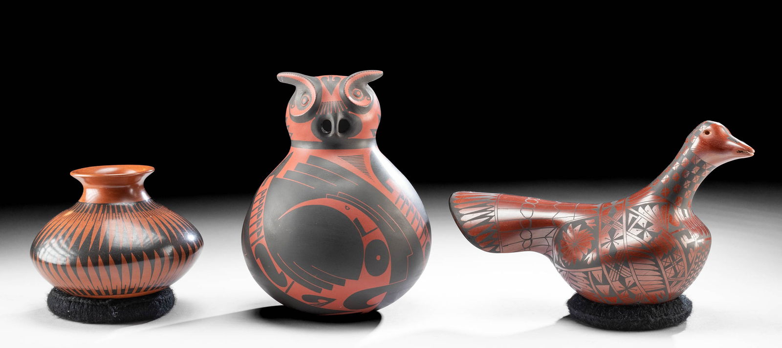 Mata Ortiz Pottery Vessels - Owl, Bird, & Jar (1 of 6)