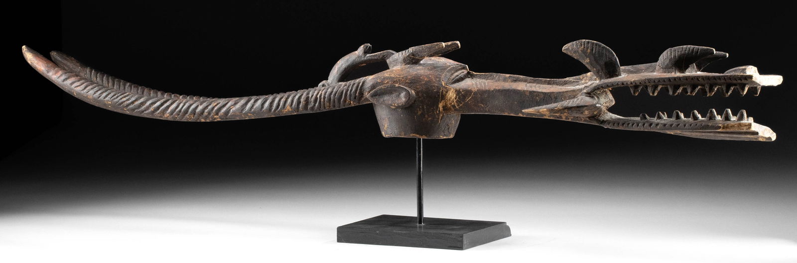 Early 20th C. African Senufo Wood Mask - Firespitter (1 of 3)