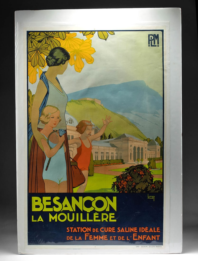 1930s French PLM Railway Poster - Besancon la Mouillere (1 of 3)