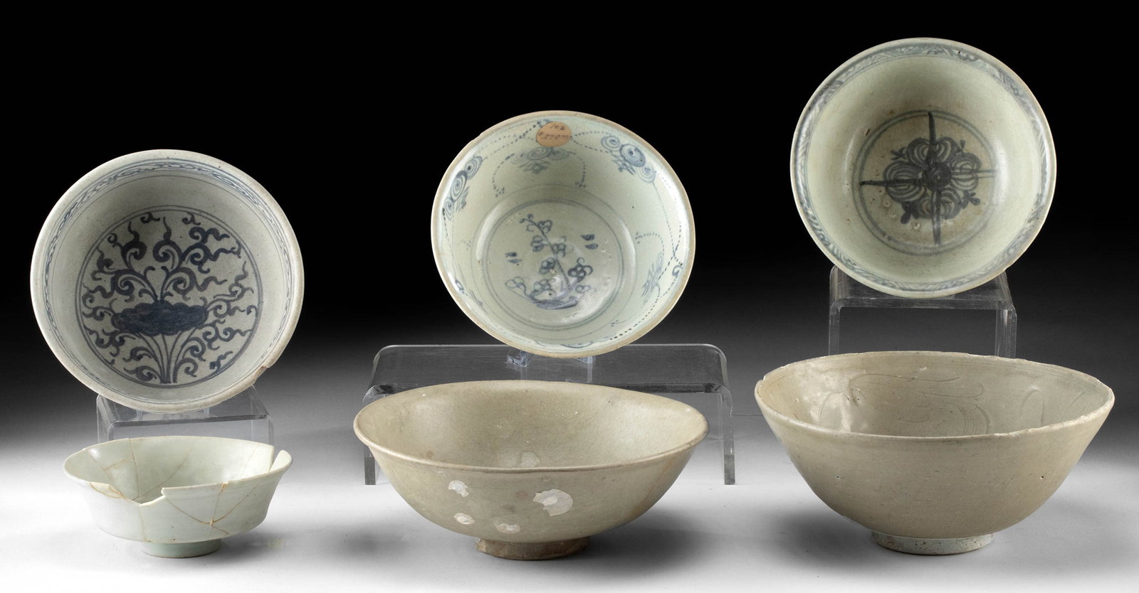 Six Chinese Ming Dynasty Pottery Bowls (1 of 2)