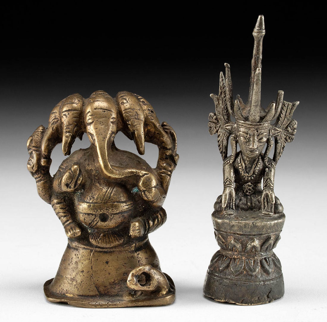 Burmese Bronze Jambupati Buddha & Indian Brass Ganesha (1 of 4)