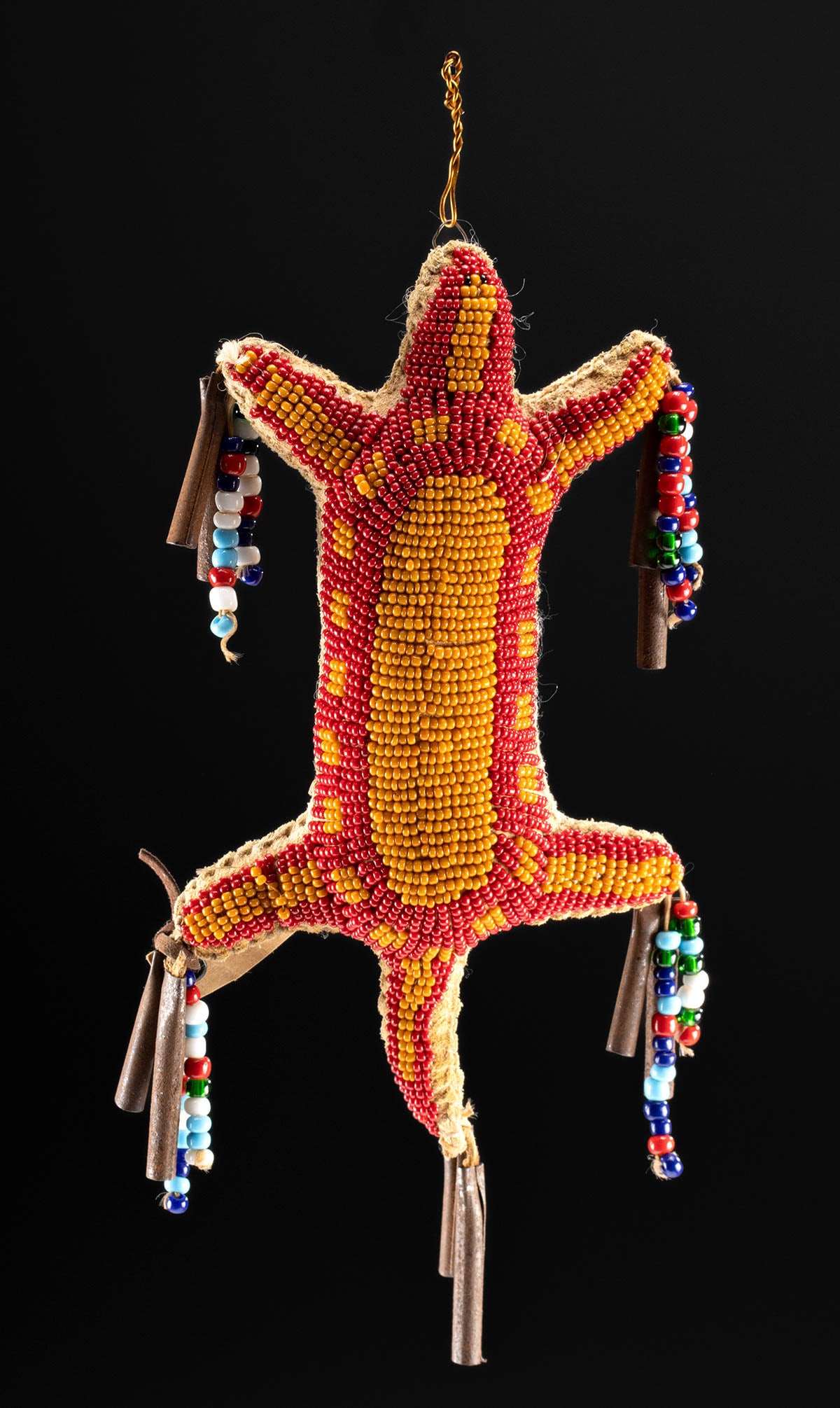 Lakota / Sioux Beaded Fetish Amulet Lizard Form (1 of 2)
