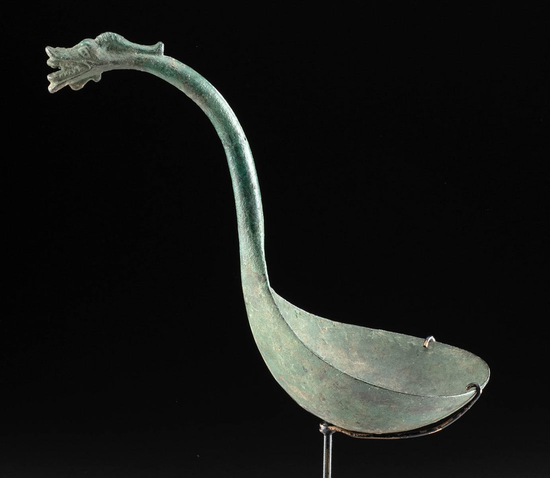 Chinese Han Dynasty Bronze Ladle w/ Dragon (1 of 4)
