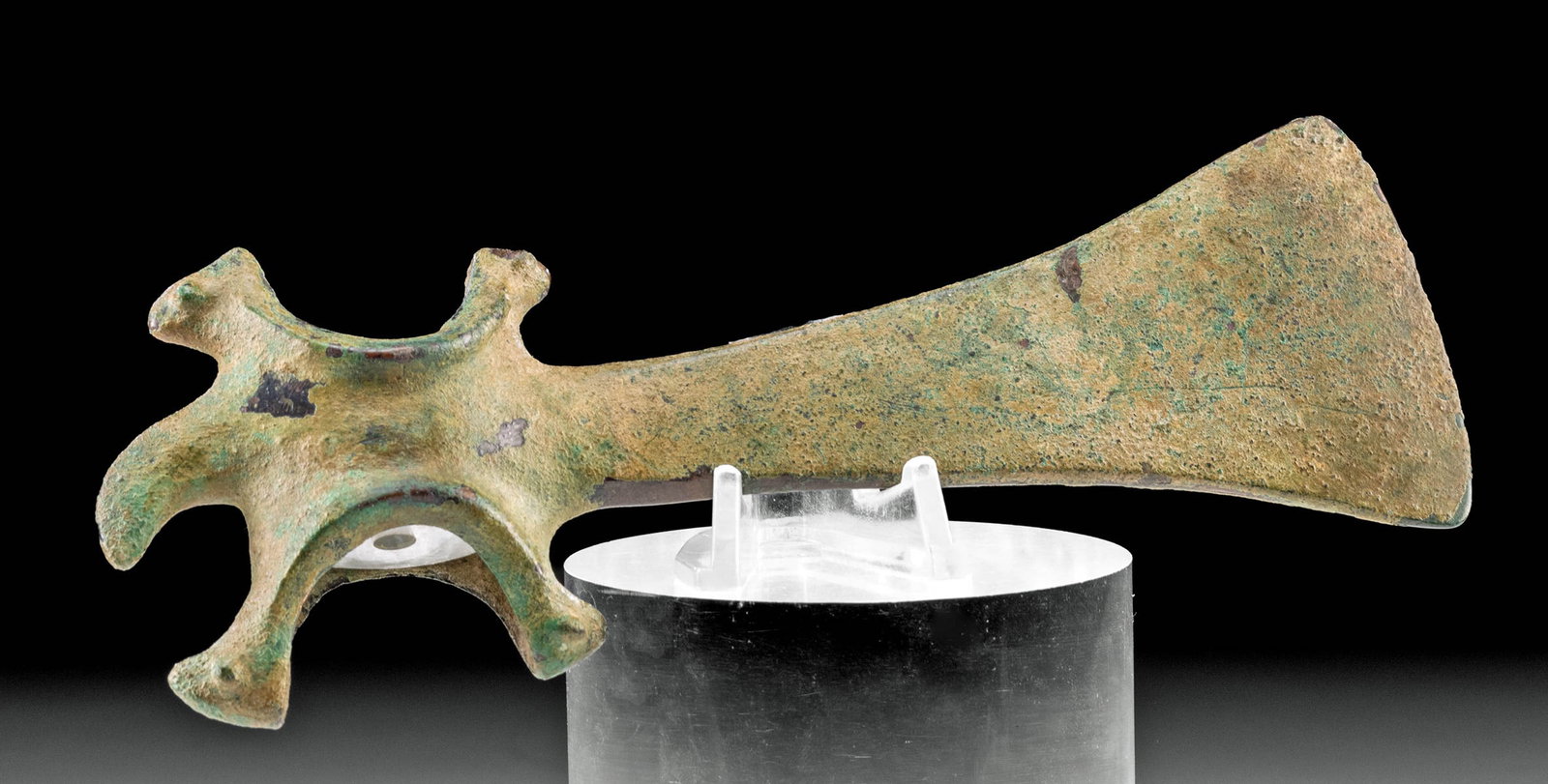 Luristan Bronze Axe Head w/ Zoomorph Heads & Hook (1 of 5)