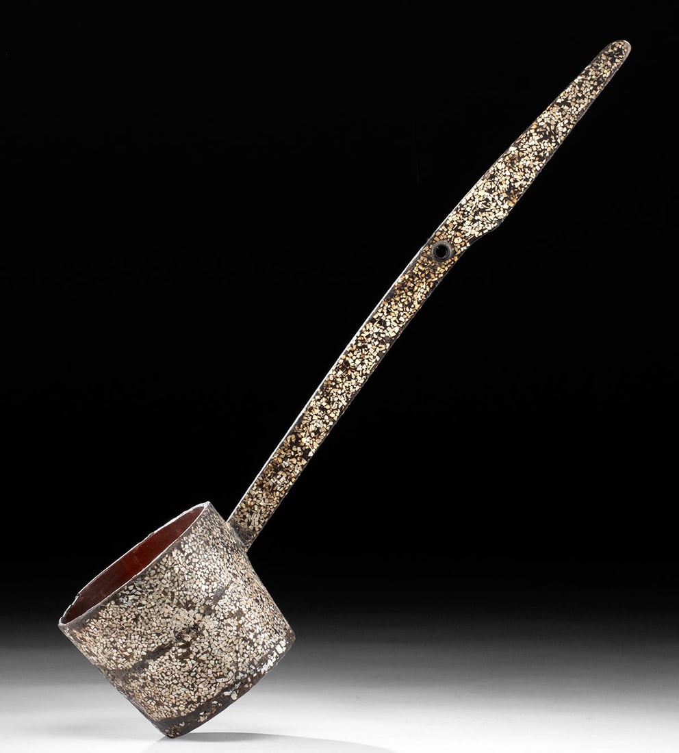 Japanese Edo Lacquered Wood Ladle, Raden-Ware (1 of 4)