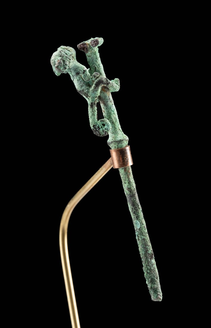 Inca Post-Conquest Bronze Lime Spoon w/ Monkey (1 of 4)