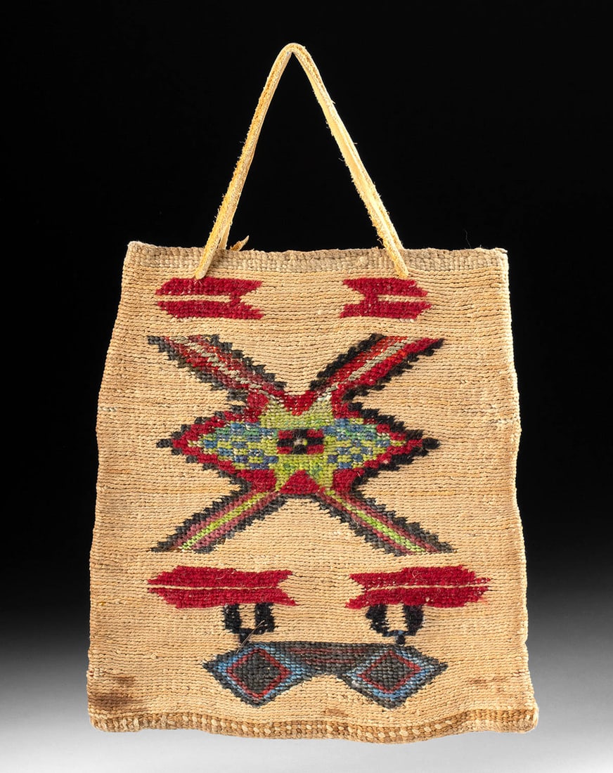 1950s Native American Nez Perce Cornhusk Bag (1 of 2)