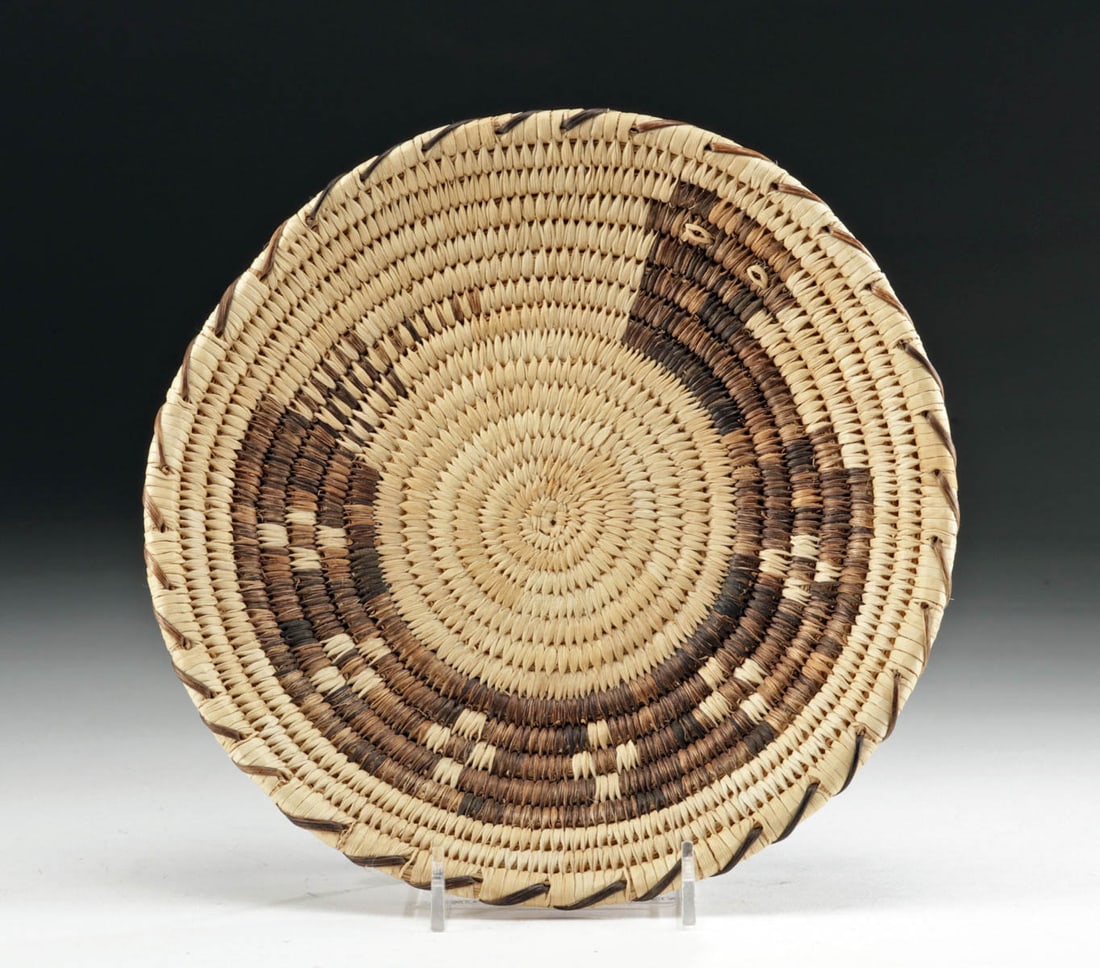 Native American Papago Basketry Bowl w/ Rattlesnake (1 of 4)